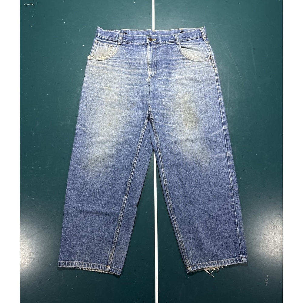 C.C. Filson Denim Jeans Men's 40x30 Blue Straight Leg Relaxed Distressed 10164